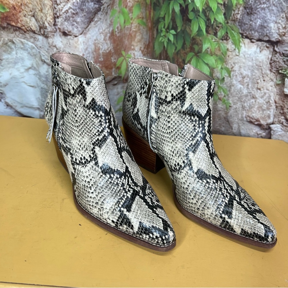 SAM EDELMAN Python Print Dual Zip Western Style L… - image 5